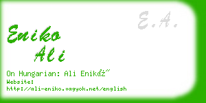 eniko ali business card